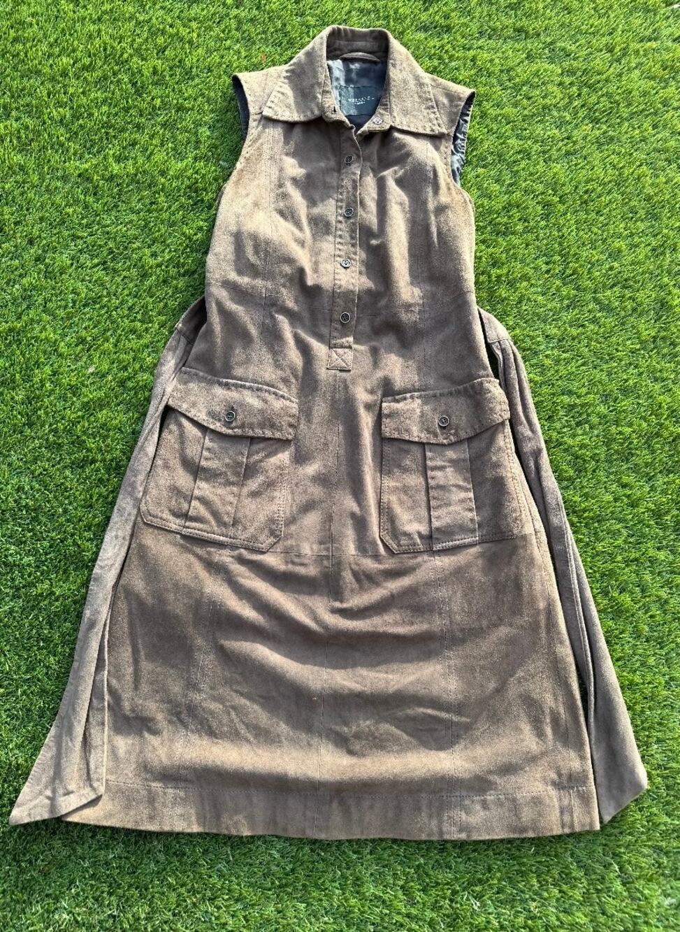 NEW Weekend Max Mara Goat Leather Dress Women's US 4 Goat Leather
